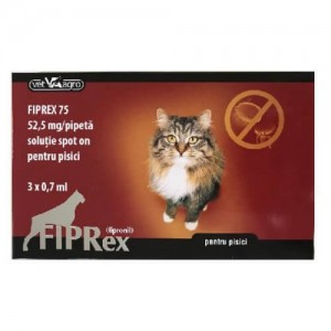 Fiprex Spot On pisici - 3 pipete antiparazitare